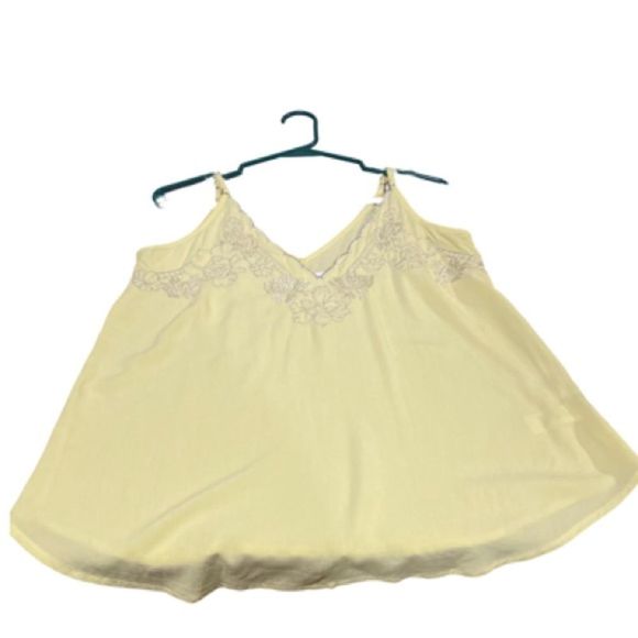MAURICES Yellow & Silver Embroidered Metallic Scalloped Neckline Cami Size XS - Picture 11 of 14